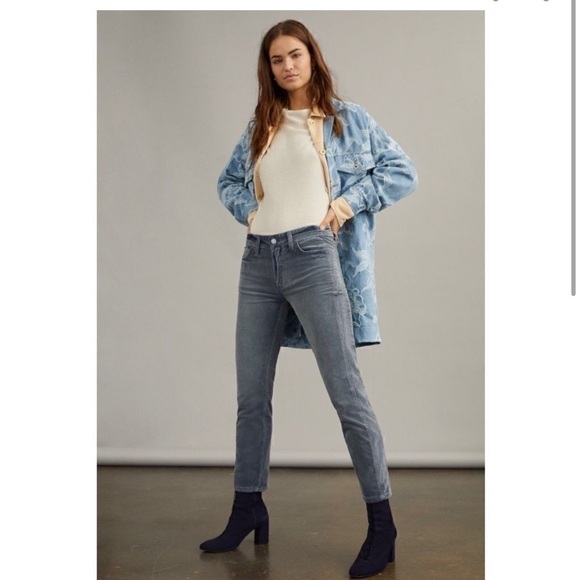 Anthropologie Pilcro Gray High
Rise Slim Boyfriend Corduroy Pant - Picture 1 of 9